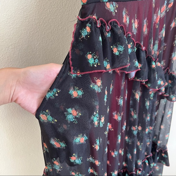 WE ARE HAH T’s Me Ruffle Maxi Dress in Cheap Perfume Noir Combo Black - Picture 13 of 15